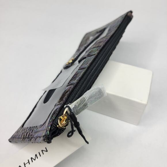 BRAHMIN Credit Card Wallet Black Pearl Ombre Melbourne Genuine Leather NWT - Picture 9 of 12